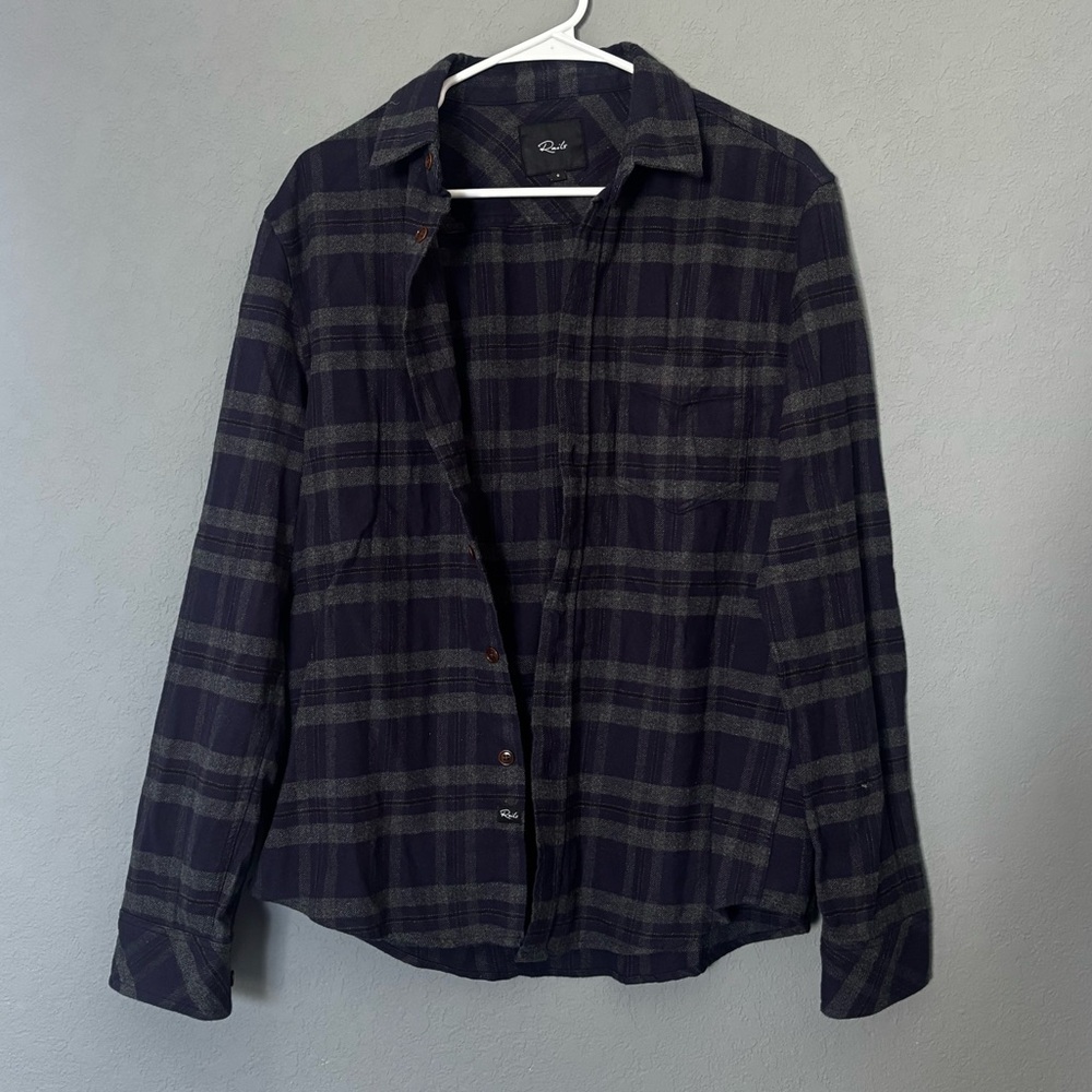 Rails Navy and Gray Plaid Shirt